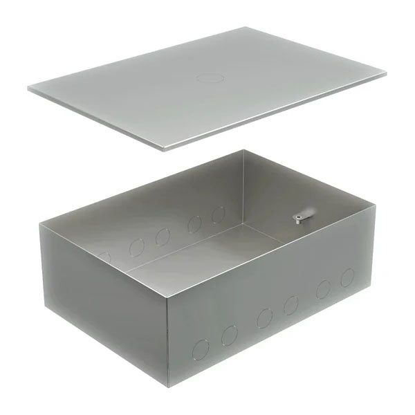 Металлическая коробка с крышкой для заливки Экопласт BOX/8-12 309х217х105мм для люков 70083, 70012