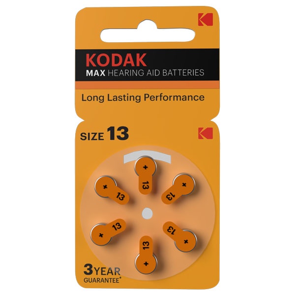 Батарейка ZA13 Kodak [KZA13-6] MAX Hearing Aid для слуховых аппаратов (упаковка 6 шт) 50887930423292