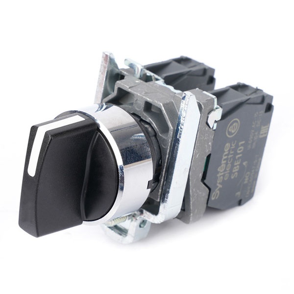 Переключатель SE в сборе SB4 22мм 3 позиции с возвратом 2НО IP65 металл черный