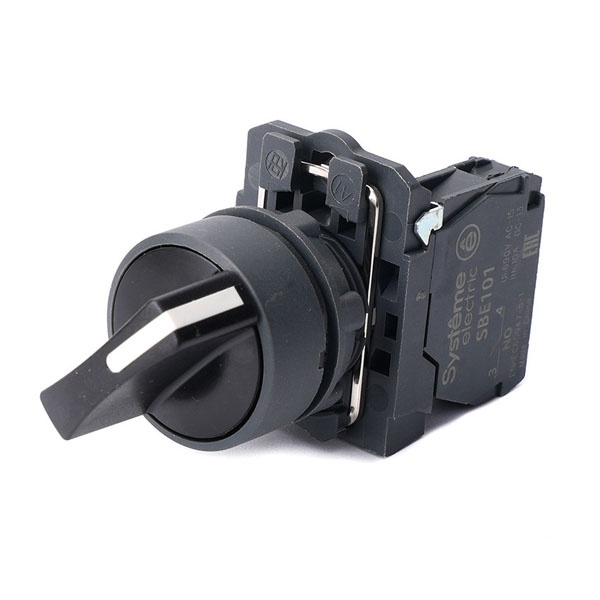 Переключатель SE в сборе SB5 22мм 2 позиции с фиксацией 1НО IP65 пластик черный