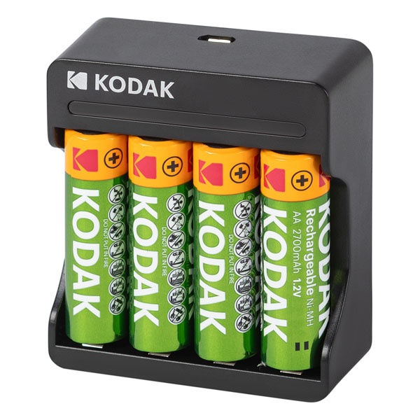 Зарядное устройство Kodak для аккумуляторов USB Overnight charger with 4 x AA 2700 mAh [K4AA/AAA]