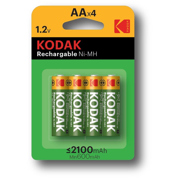 Аккумулятор AA Kodak HR6 NiMH 2100mAh никель-металлгидридный [KAAHRP-4] (упаковка 4шт) 0887930955113