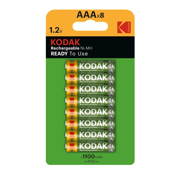 Аккумулятор AAA Kodak HR03 NiMH 1100mAh никель-металлгидридный (упаковка 8шт) 50887930425548