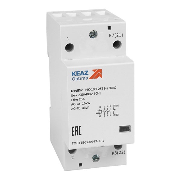 Контактор модульный КЭАЗ OptiDin MK-100-6320-230AC 63А 2НО 230В АС
