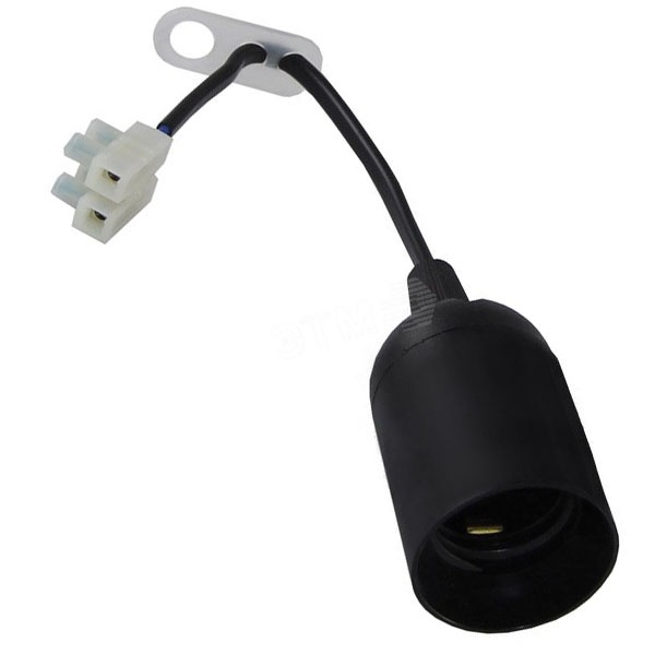 Патрон подвесной Е27 с клеммной колодкой 250В черный термопластик