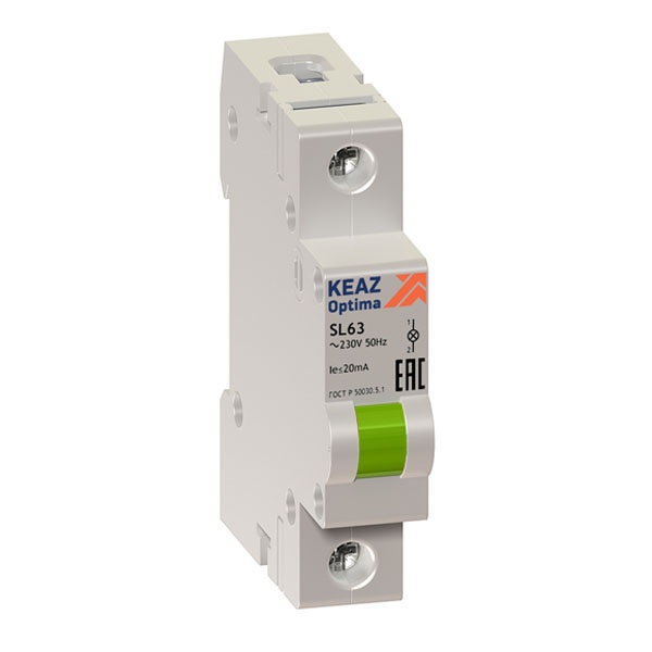 Лампа сигнальная КЭАЗ OptiDin SL63-G230AC-УХЛ3 230В АС зеленая