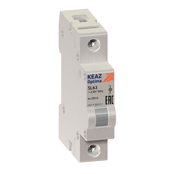 Лампа сигнальная КЭАЗ OptiDin SL63-W230AC-УХЛ3 230В АС белая