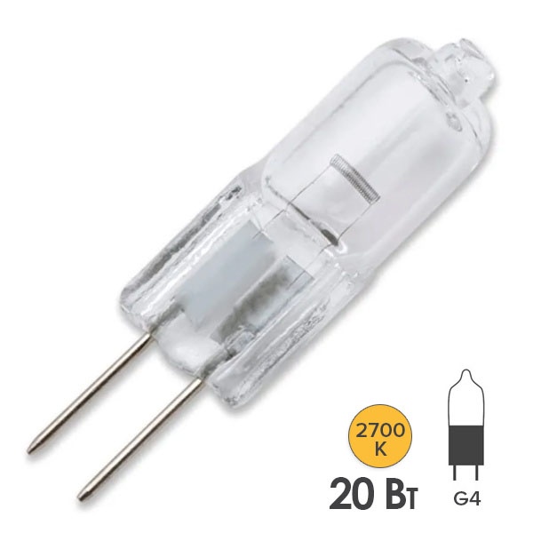 Лампа галогенная капсульная Foton HC CL 20W 24V G4 прозрачная