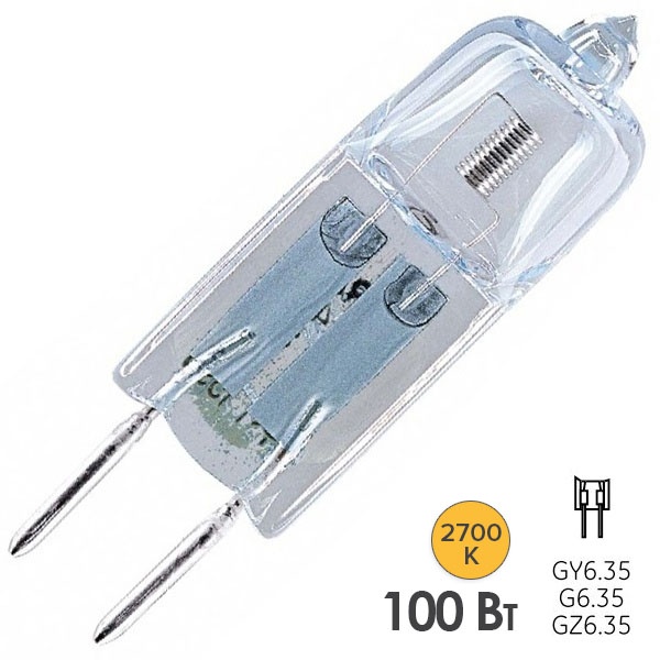 Лампа галогенная капсульная Foton HC CL 100W 24V GY6.35 прозрачная