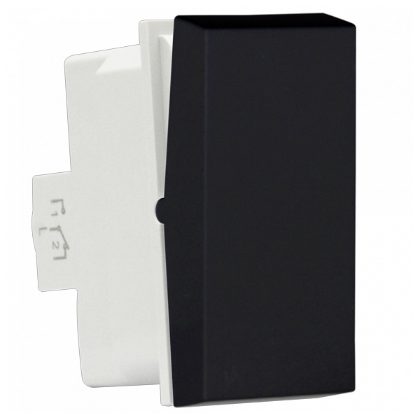 Переключатель Donel 10А 22,5х45мм черный