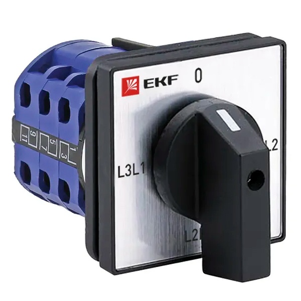 Переключатель кулачковый EKF ПК-1-73 10А 3P для вольтметра линейное напряжение IP20