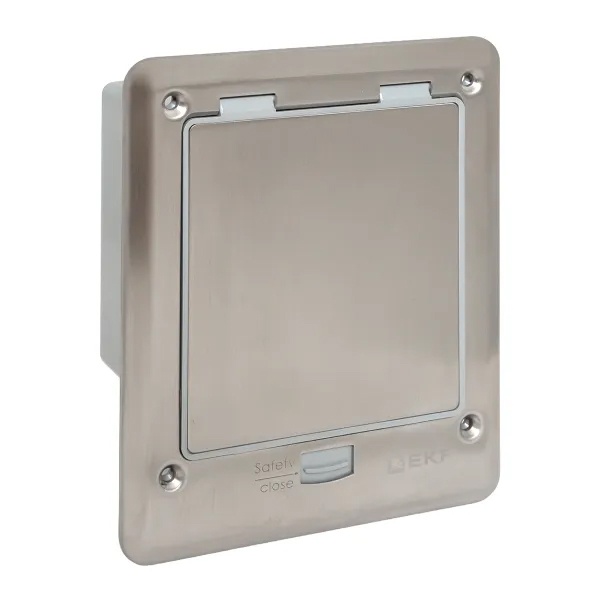 Лючок напольный EKF С-Line WP-6 под 6 модулей 45х22,5мм IP66 серебристый металлик