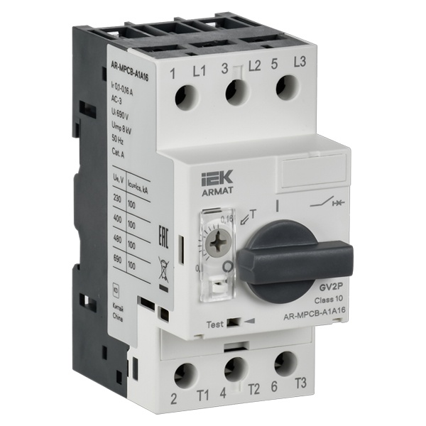Выключатель автоматический защиты двигателя ИЭК ARMAT A1 GV2P 0.1-0.16А