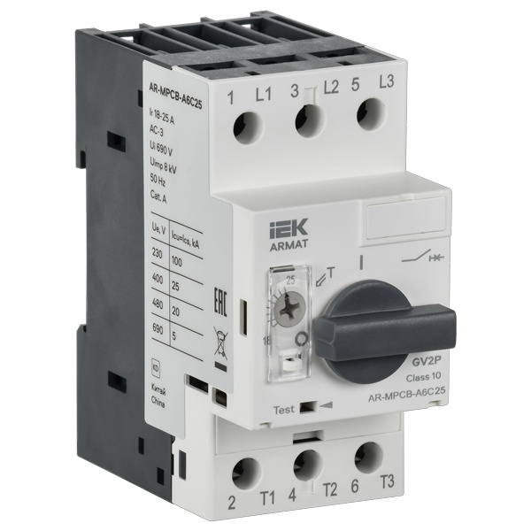 Выключатель автоматический защиты двигателя ИЭК ARMAT A6 GV2P 18-25А