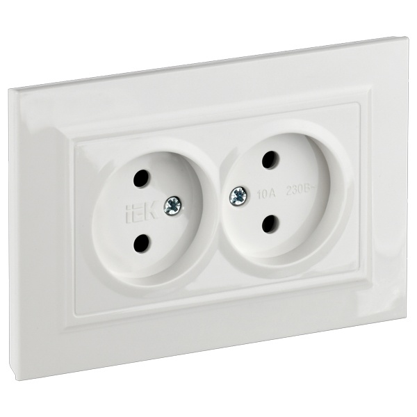 Розетка ИЭК BRITE 2х2P без заземления со шторками двойная 10А бронза в сборе (РСш12-2-БрБ)