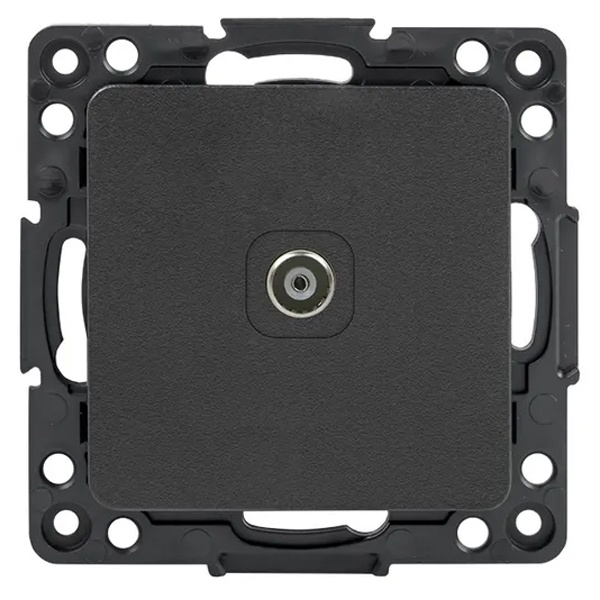 Механизм розетки EKF оконечная TV 75Ом 10дБ 240МГц Стокгольм черный