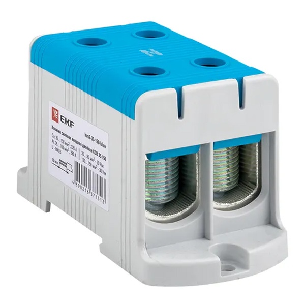 Клемма силовая вводная двойная EKF КСВ 35-150 мм2 320А синяя