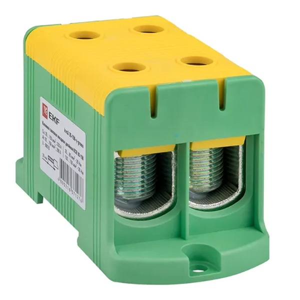 Клемма силовая вводная двойная EKF КСВ 35-150 мм2 320А желто-зеленая
