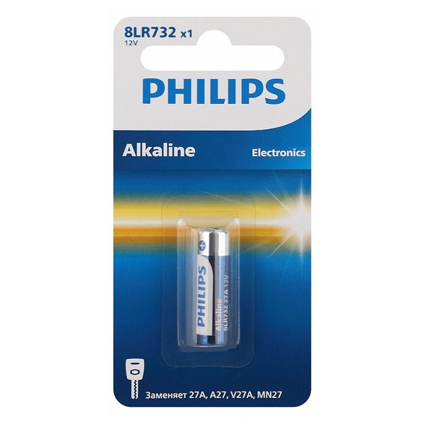 Батарейка Philips MN27 12V алкалиновая (A27/V27A) 8LR732/51 4895229152861 (упаковка 1 шт)