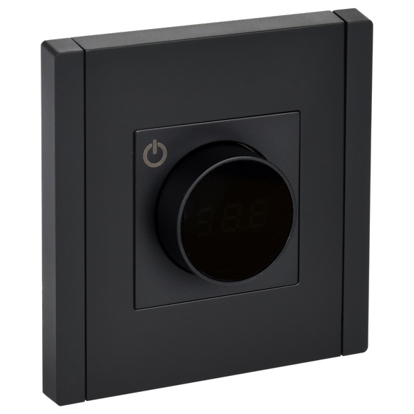 Термостат электронный с индикацией ИЭК FORTE&PIANO FP152 с датчиком 2,4м черный