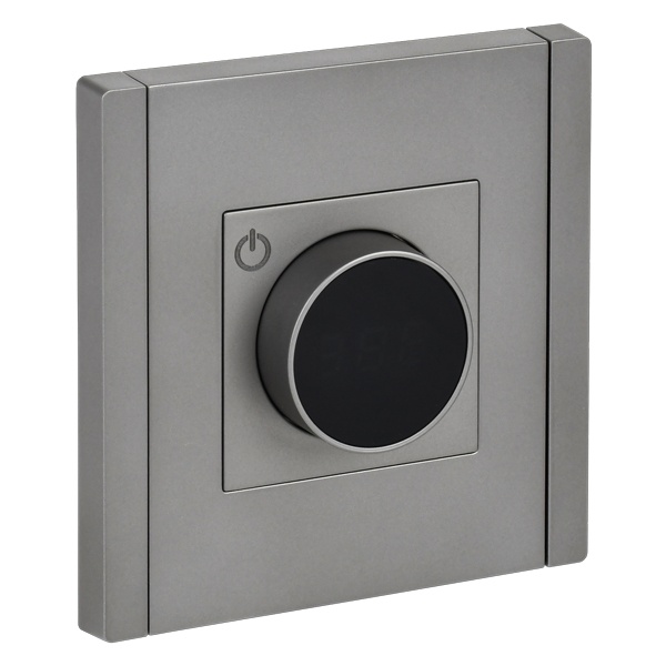 Термостат электронный с индикацией ИЭК FORTE&PIANO FP552 с датчиком 2,4м сталь