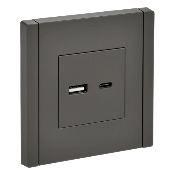 Розетка для зарядки ИЭК FORTE&PIANO FP351 USB A+C 18Вт серый
