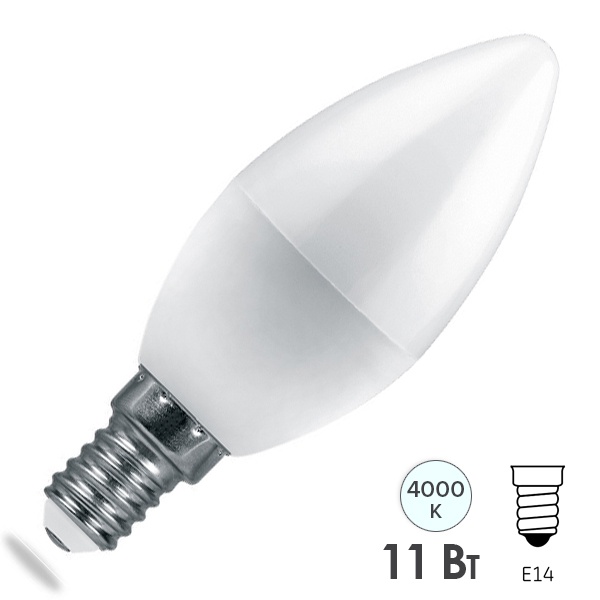 Лампа светодиодная диммируемая свеча Feron LB-771 C37 11W 4000K 220V E14 DIM холодный свет