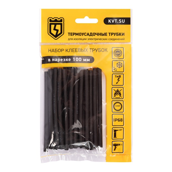 Набор термоусадочных трубок КВТ Квадро 4/1 клеевой