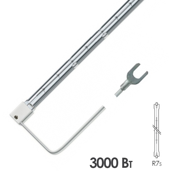 Лампа инфракрасная LightBest IRK 9068 3000W 380V R7s+кабель CU600 (14156C)