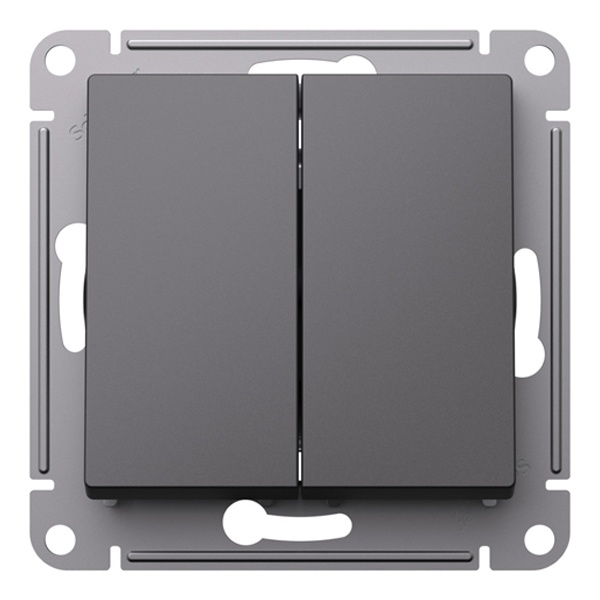 Двухклавишная кнопка SE AtlasDesign 10A, базальт