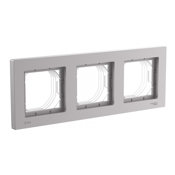 Рамка SE AtlasDesign Aqua 3 поста IP44, алюминий
