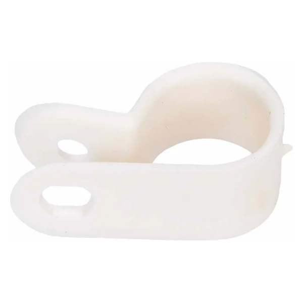 Кабельная скоба Rexant под винт 12 мм, белая [упаковка 50 шт]