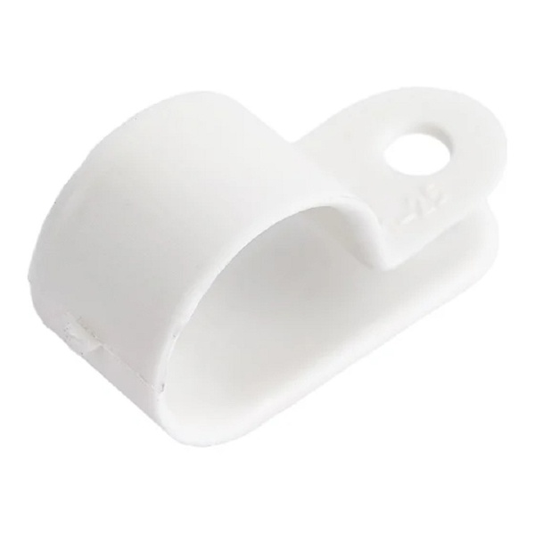 Кабельная скоба Rexant под винт 16 мм, белая [упаковка 50 шт]