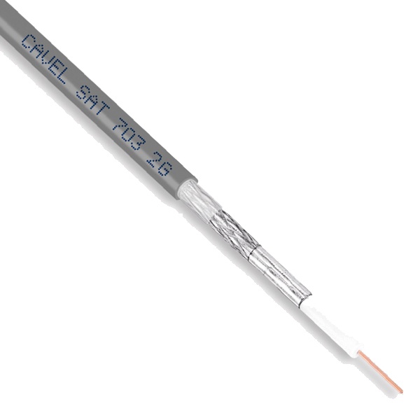 Кабель коаксиальный Cavel SAT 703 2G телевизионный медный 75 Ом серый [бухта 200м]