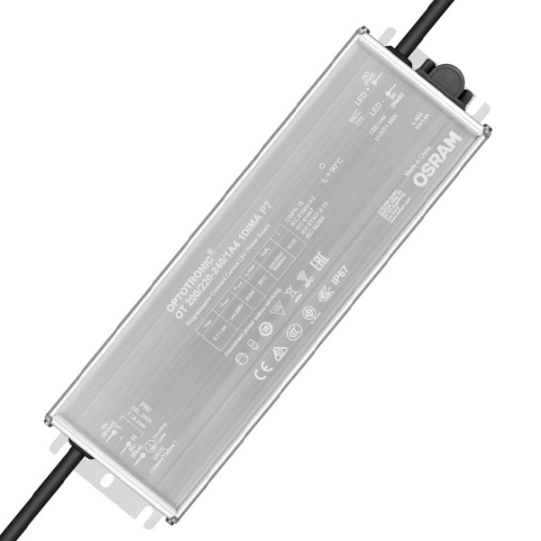 LED драйвер Osram OT 200/220-240/1A4 1DIMA P7 200W 700-1400mA NFC IP67 228x69x39