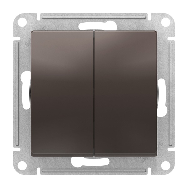 Двухклавишный перекрестный переключатель SE AtlasDesign 10A, мокко
