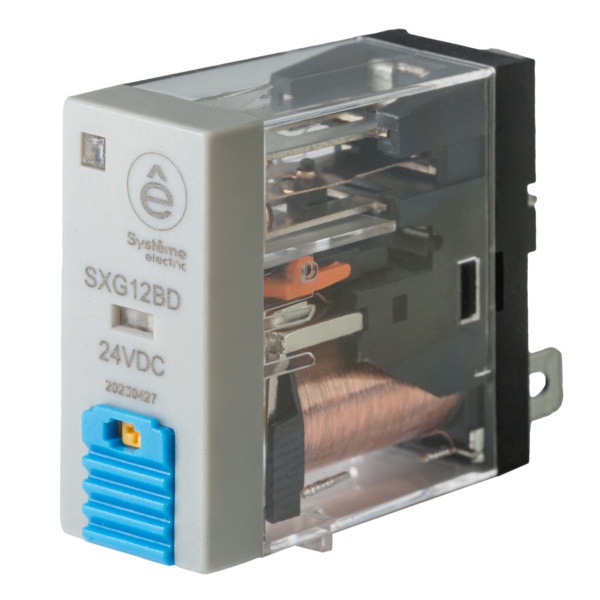 Реле SE 12A 1CO 24В DC тест кнопка LED