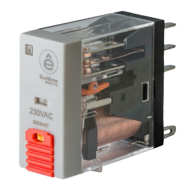 Реле SE 12A 1CO 230В AC тест кнопка LED