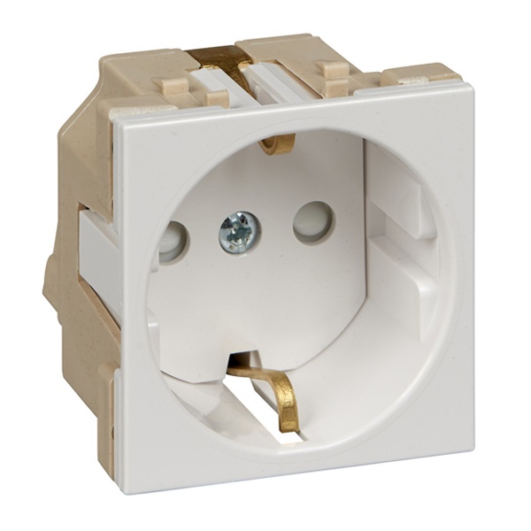Розетка SE W45 2К+З со шторками винтовой зажим 16А, белый RAL9003