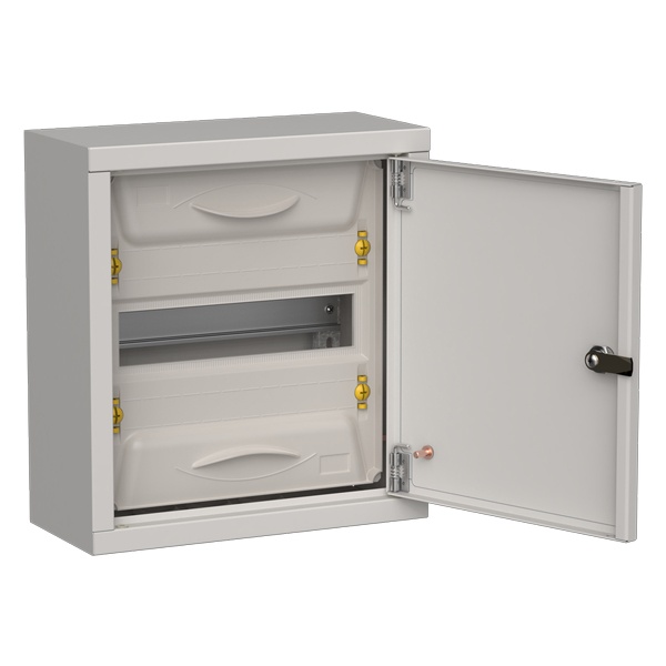 Корпус металлический навесной ИЭК TITAN 5 ЩРн-12 12 модулей одна дверь IP31 серый