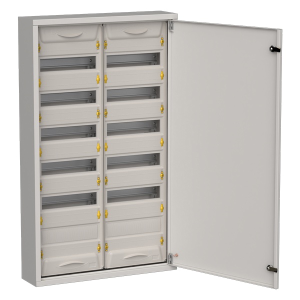 Корпус металлический навесной ИЭК TITAN 5 ЩРн-144 144(2х6х12) модуля одна дверь IP31 серый