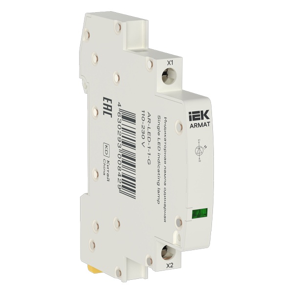 Лампа индикаторная одинарная ИЭК ARMAT LED 110-230В AC зеленая