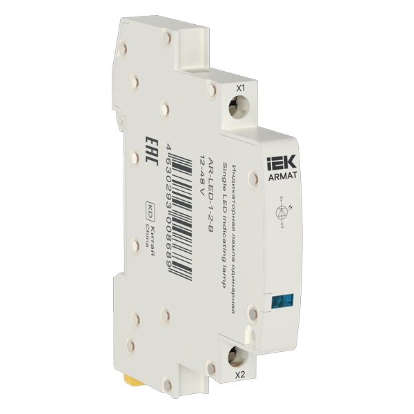 Лампа индикаторная одинарная ИЭК ARMAT LED 12-48В AC/DC голубая