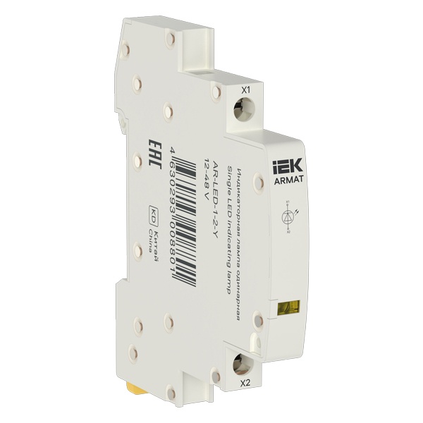 Лампа индикаторная одинарная ИЭК ARMAT LED 12-48В AC/DC желтая