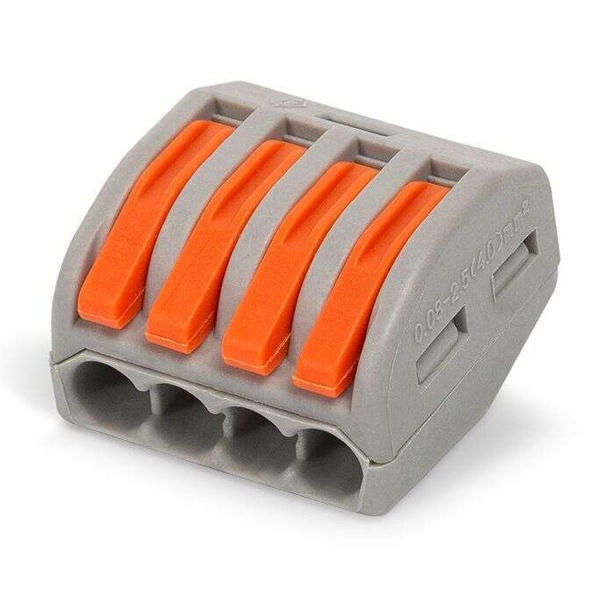 Клемма КВТ 4 х (0,08-4) СМК 222-414 универсальная [уп. 50шт]