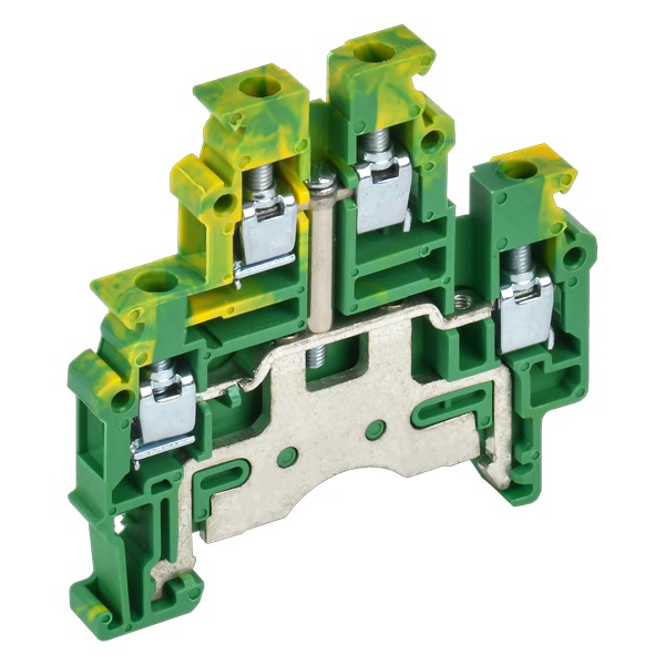 Колодка клеммная ИЭК CTS-ML-PEN земля 4мм2 двухуровневая желто-зеленая