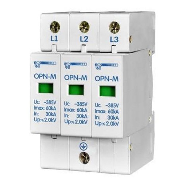 Ограничитель перенапряжения Новатек ОПН-М 3П 380В In 20kA Imax 40kA C (класс II)