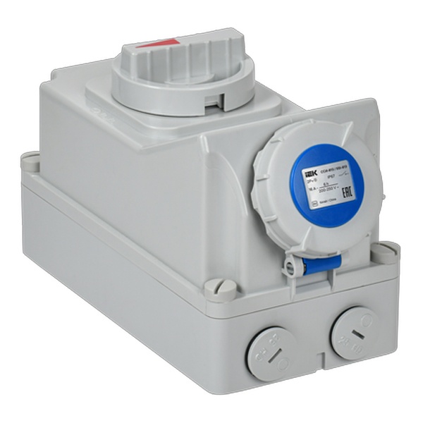 Розетка с механической блокировкой ИЭК ССИ-813 16А-6ч/220В 2P+PE IP67