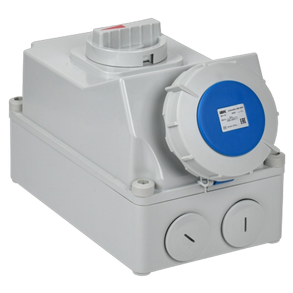 Розетка с механической блокировкой ИЭК ССИ-833 63А-6ч/220В 2P+PE IP67