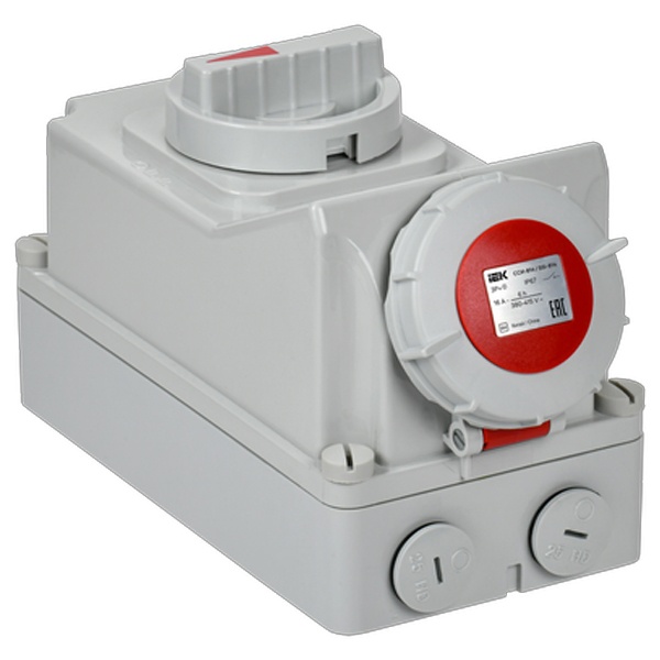 Розетка с механической блокировкой ИЭК ССИ-814 16А-6ч/380В 3P+PE IP67